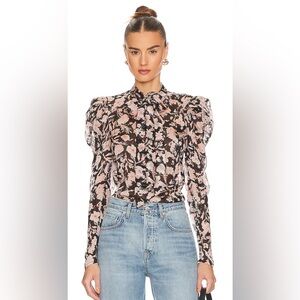 Bardot Black and Pink Floral Blouse